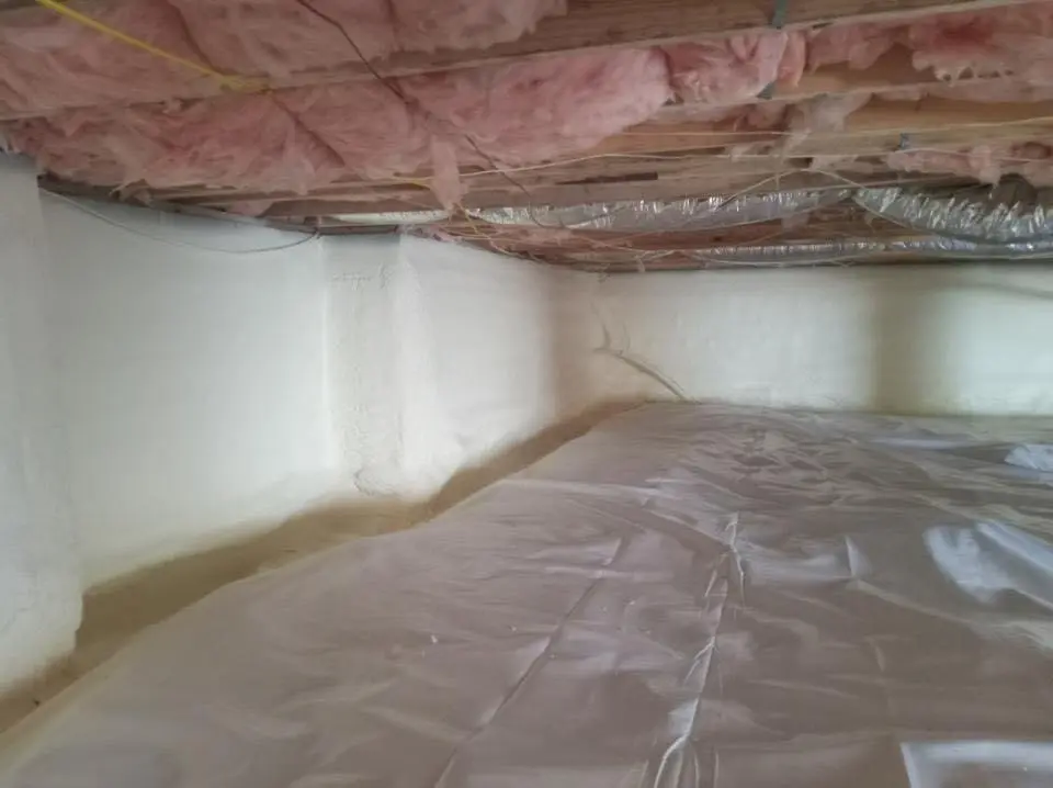 Crawl space encapsulation with closed-cell spray foam for Roof Leak Repair in Alexandria